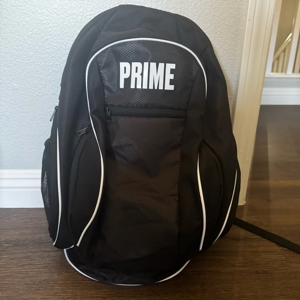 Prime Black Backpack with White Piping -
